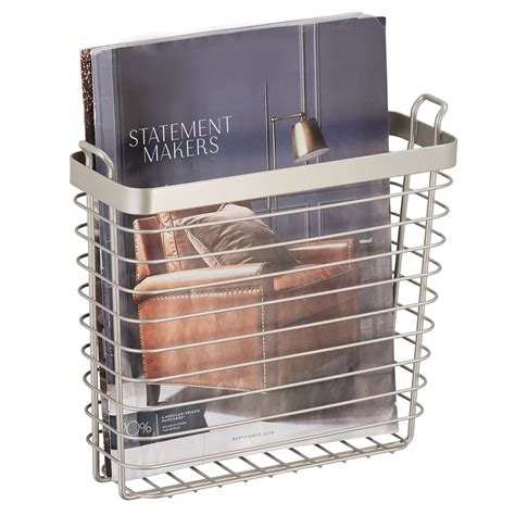 wall mounted metal magazine racks